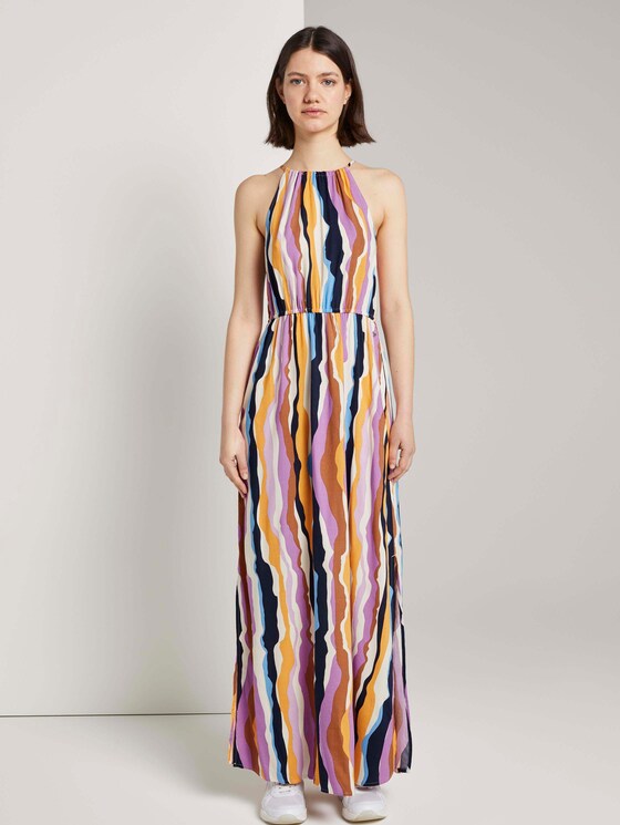 Gemustertes Neckholder Maxikleid - Frauen - wavy multicolor stripes Gemustertes Neckholder Maxikleid - Frauen - wavy multicolor stripes - 1 - TOM TAILOR Denim