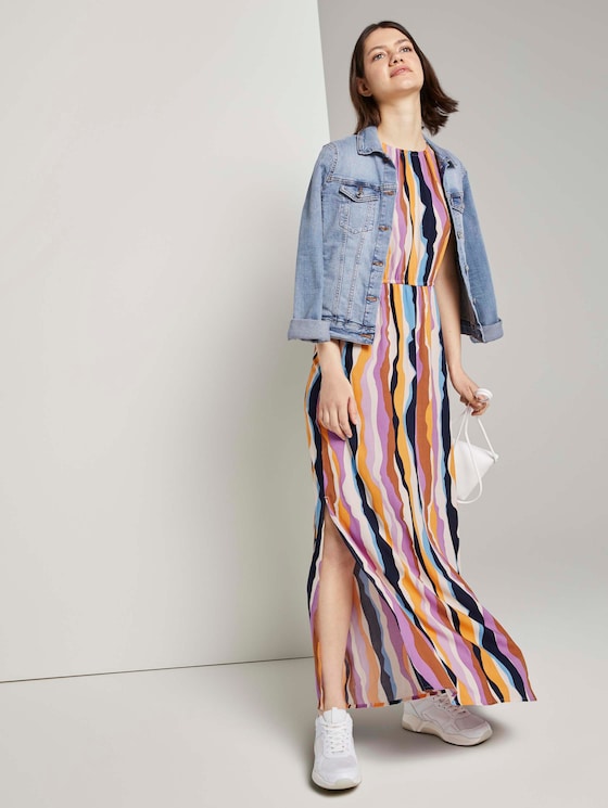 Gemustertes Neckholder Maxikleid - Frauen - wavy multicolor stripes Gemustertes Neckholder Maxikleid - Frauen - wavy multicolor stripes - 3 - TOM TAILOR Denim