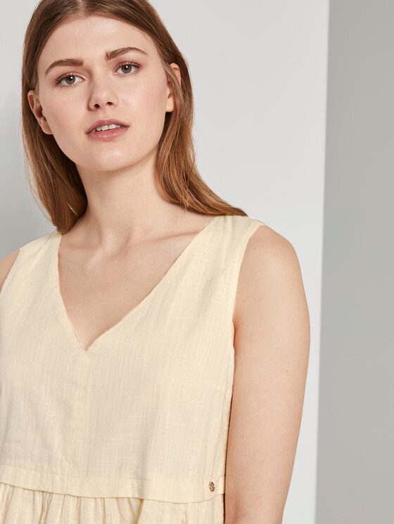 Kleid mit Knopfleiste und V-Ausschnitt - Frauen - soft creme beige Kleid mit Knopfleiste und V-Ausschnitt - Frauen - soft creme beige - 9 - TOM TAILOR Denim