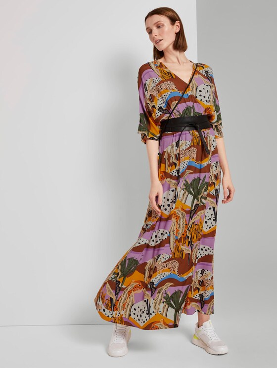 Patterned maxi dress made of crepe - Women - tropical safari print Patterned maxi dress made of crepe - Women - tropical safari print - 3 - TOM TAILOR Denim