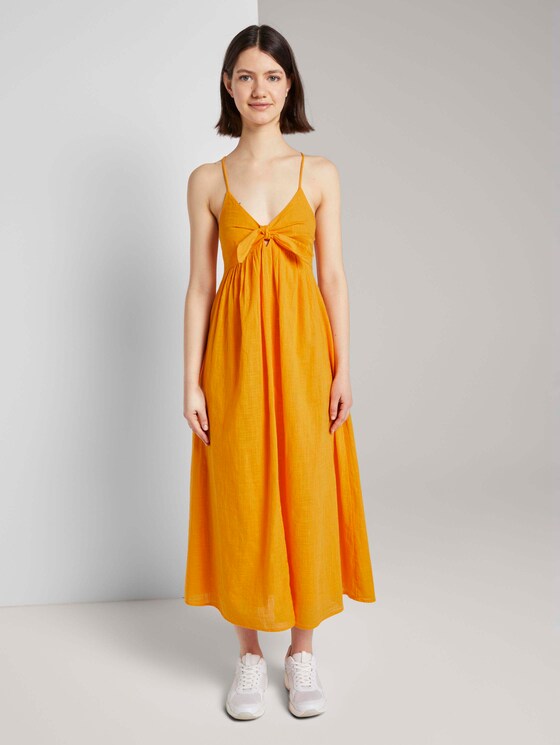 Midi Kleid mit Knoten-Detail - Frauen - orange yellow Midi Kleid mit Knoten-Detail - Frauen - orange yellow - 1 - TOM TAILOR Denim