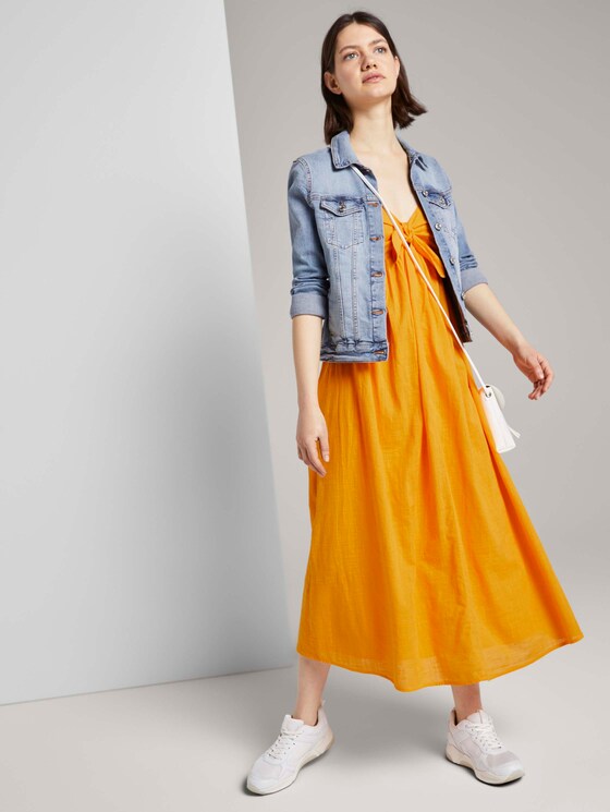 Midi Kleid mit Knoten-Detail - Frauen - orange yellow Midi Kleid mit Knoten-Detail - Frauen - orange yellow - 3 - TOM TAILOR Denim