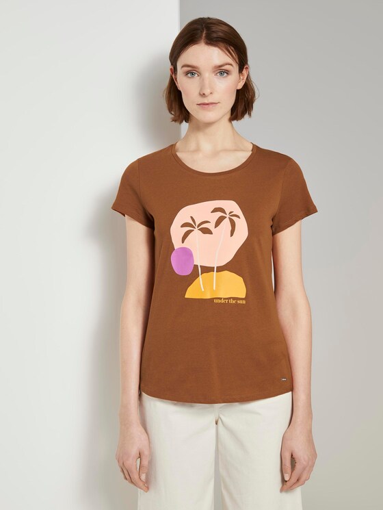 T-Shirt met print - Vrouwen - mango brown T-Shirt met print - Vrouwen - mango brown - 1 - TOM TAILOR Denim