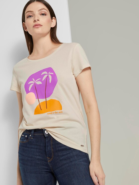T-Shirt mit Print - Frauen - soft creme beige T-Shirt mit Print - Frauen - soft creme beige - 5 - TOM TAILOR Denim