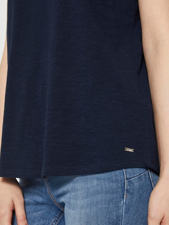 T-Shirt mit V-Ausschnitt - Frauen - Real Navy Blue T-Shirt mit V-Ausschnitt - Frauen - Real Navy Blue - 10 - TOM TAILOR Denim