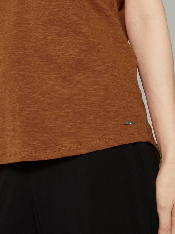 T-shirt met V-hals - Vrouwen - mango brown T-shirt met V-hals - Vrouwen - mango brown - 10 - TOM TAILOR Denim