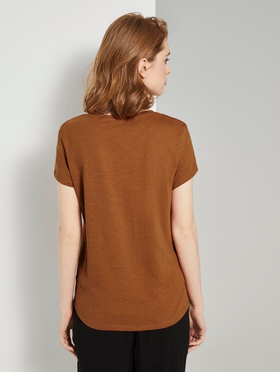 T-shirt met V-hals - Vrouwen - mango brown T-shirt met V-hals - Vrouwen - mango brown - 2 - TOM TAILOR Denim