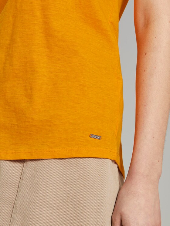 T-Shirt mit V-Ausschnitt - Frauen - orange yellow T-Shirt mit V-Ausschnitt - Frauen - orange yellow - 10 - TOM TAILOR Denim