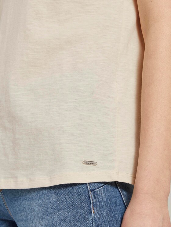 T-shirt met V-hals - Vrouwen - soft creme beige T-shirt met V-hals - Vrouwen - soft creme beige - 10 - TOM TAILOR Denim