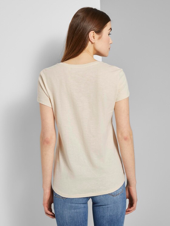 T-shirt met V-hals - Vrouwen - soft creme beige T-shirt met V-hals - Vrouwen - soft creme beige - 2 - TOM TAILOR Denim