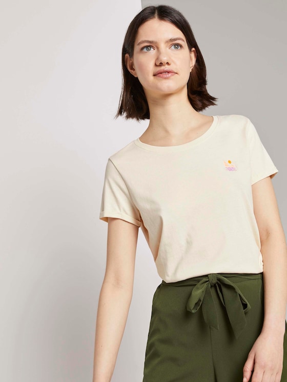 T-shirt with a subtle print - Women - soft creme beige T-shirt with a subtle print - Women - soft creme beige - 5 - TOM TAILOR Denim