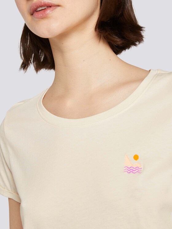 T-shirt with a subtle print - Women - soft creme beige T-shirt with a subtle print - Women - soft creme beige - 9 - TOM TAILOR Denim