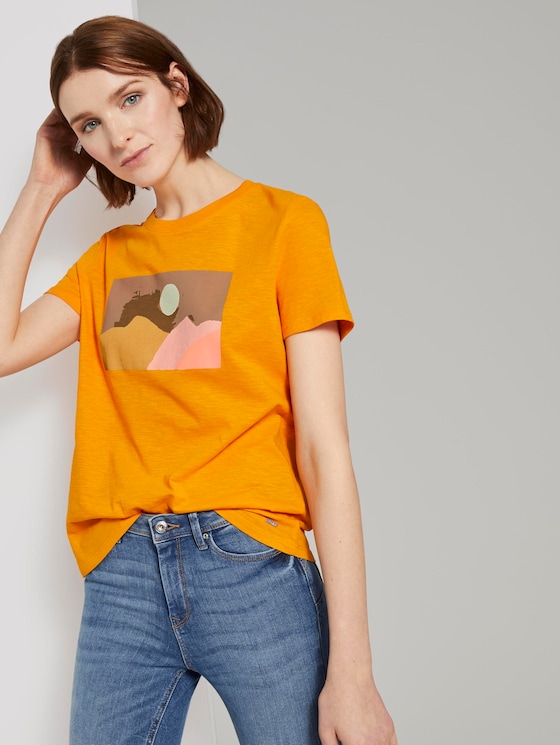 T-Shirt mit Print - Frauen - orange yellow T-Shirt mit Print - Frauen - orange yellow - 5 - TOM TAILOR Denim