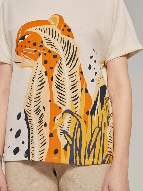 T-Shirt mit Tier-Print - Frauen - soft creme beige T-Shirt mit Tier-Print - Frauen - soft creme beige - 10 - TOM TAILOR Denim