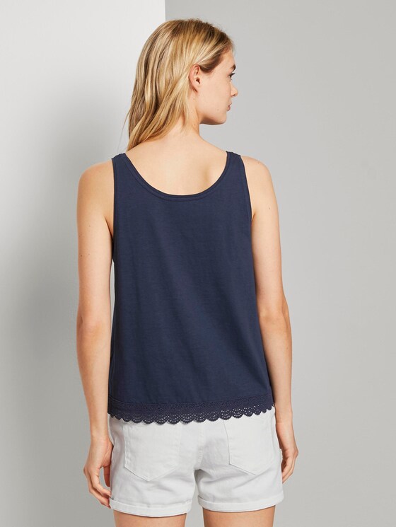 Relaxed Top mit Spitzenborte - Frauen - Real Navy Blue Relaxed Top mit Spitzenborte - Frauen - Real Navy Blue - 2 - TOM TAILOR Denim