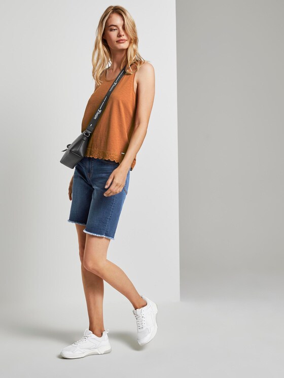Relaxed Top met Kanten Trim - Vrouwen - mango brown Relaxed Top met Kanten Trim - Vrouwen - mango brown - 3 - TOM TAILOR Denim
