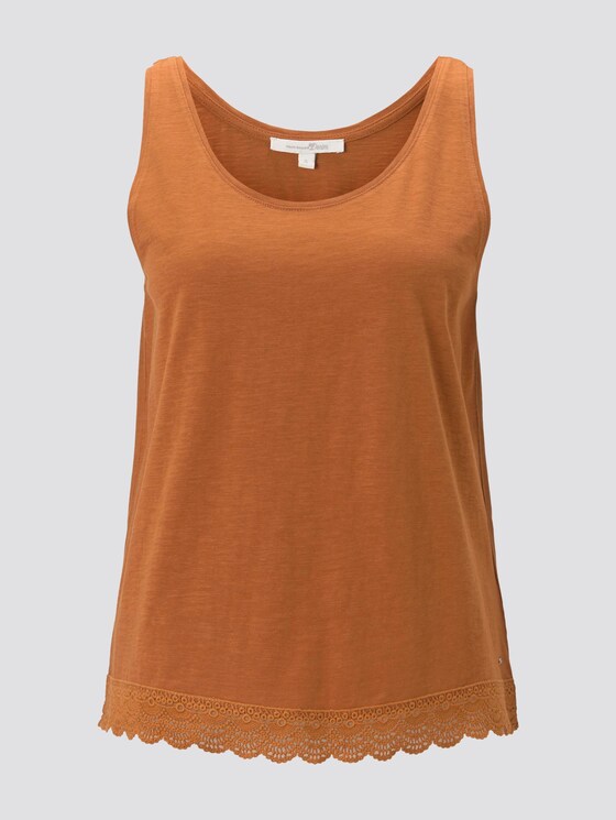 Relaxed Top met Kanten Trim - Vrouwen - mango brown Relaxed Top met Kanten Trim - Vrouwen - mango brown - 7 - TOM TAILOR Denim