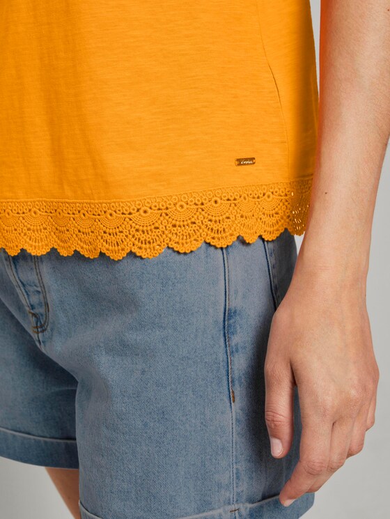 Relaxed Top met Kanten Trim - Vrouwen - orange yellow Relaxed Top met Kanten Trim - Vrouwen - orange yellow - 9 - TOM TAILOR Denim