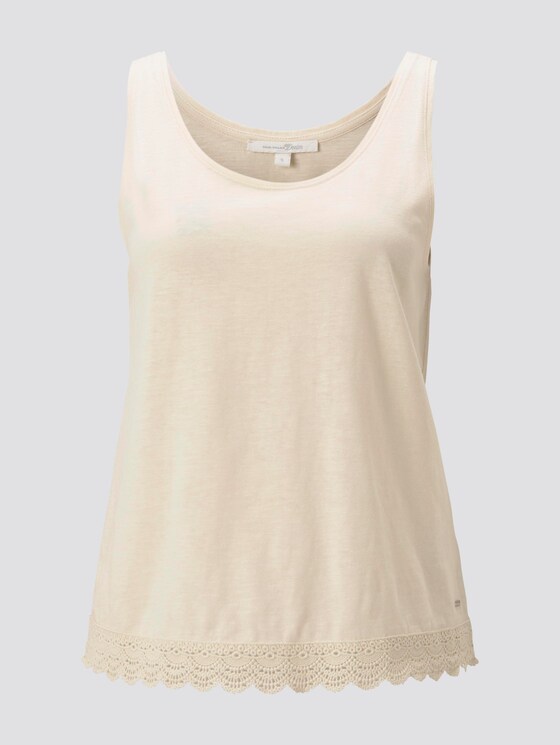 Relaxed Top mit Spitzenborte - Frauen - soft creme beige Relaxed Top mit Spitzenborte - Frauen - soft creme beige - 7 - TOM TAILOR Denim