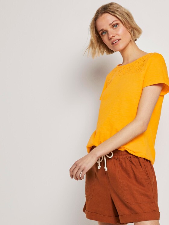 T-shirt with a pattern - Women - orange yellow T-shirt with a pattern - Women - orange yellow - 5 - TOM TAILOR Denim