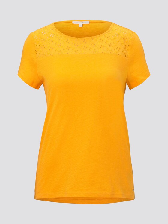 T-shirt with a pattern - Women - orange yellow T-shirt with a pattern - Women - orange yellow - 7 - TOM TAILOR Denim