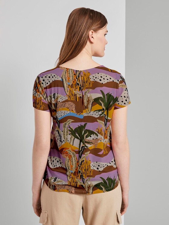 T-shirt met cut-out detail - Vrouwen - tropical safari print T-shirt met cut-out detail - Vrouwen - tropical safari print - 2 - TOM TAILOR Denim