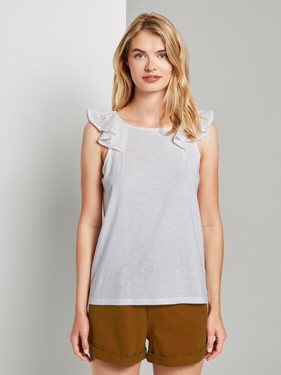 Top mit Rüschen - Frauen - Off White Top mit Rüschen - Frauen - Off White - 1 - TOM TAILOR Denim