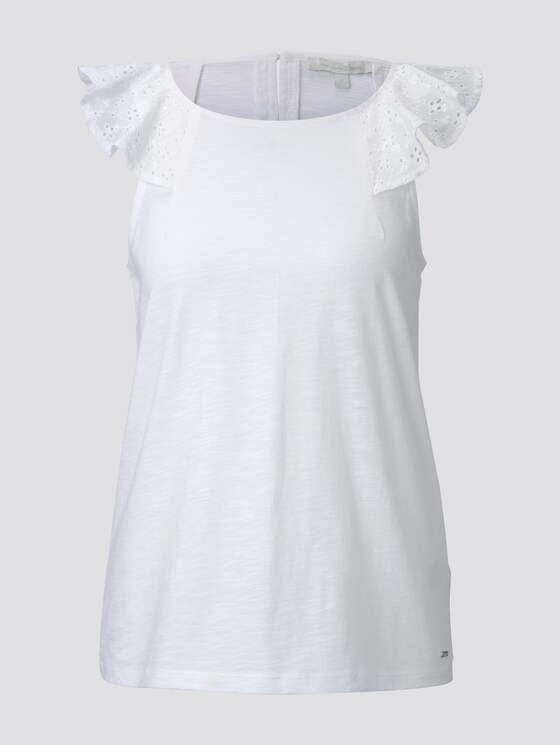 Top mit Rüschen - Frauen - Off White Top mit Rüschen - Frauen - Off White - 7 - TOM TAILOR Denim