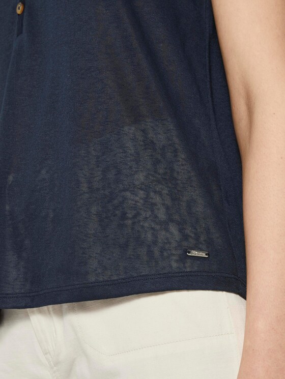 Fließendes Top mit Knöpfen - Frauen - Real Navy Blue Fließendes Top mit Knöpfen - Frauen - Real Navy Blue - 10 - TOM TAILOR Denim