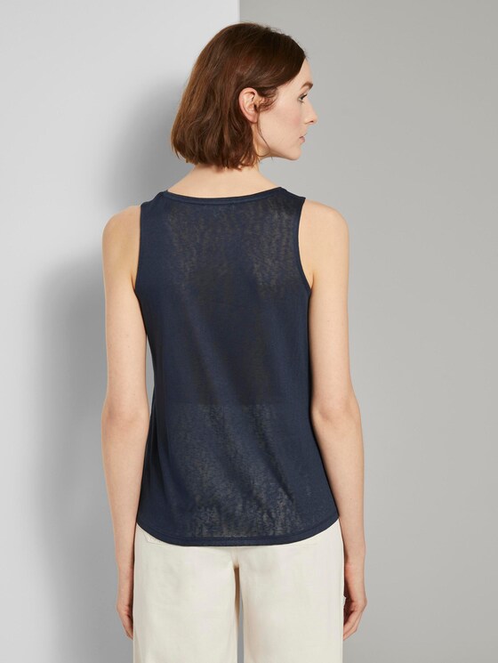 Fließendes Top mit Knöpfen - Frauen - Real Navy Blue Fließendes Top mit Knöpfen - Frauen - Real Navy Blue - 2 - TOM TAILOR Denim