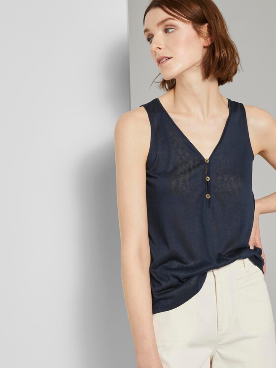Fließendes Top mit Knöpfen - Frauen - Real Navy Blue Fließendes Top mit Knöpfen - Frauen - Real Navy Blue - 5 - TOM TAILOR Denim