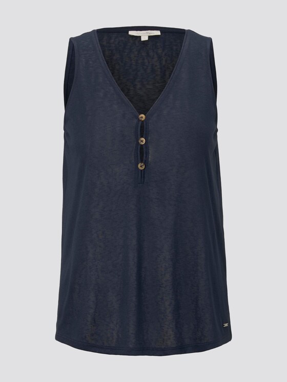 Fließendes Top mit Knöpfen - Frauen - Real Navy Blue Fließendes Top mit Knöpfen - Frauen - Real Navy Blue - 7 - TOM TAILOR Denim