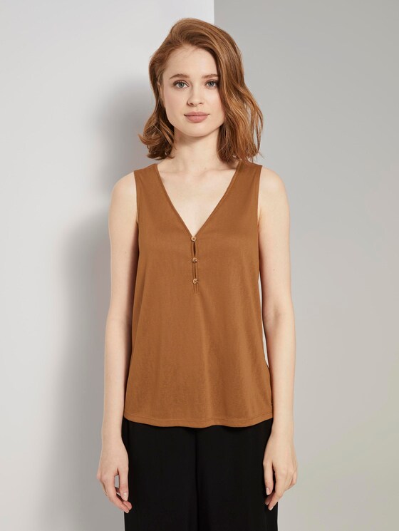 Fließendes Top mit Knöpfen - Frauen - mango brown Fließendes Top mit Knöpfen - Frauen - mango brown - 1 - TOM TAILOR Denim
