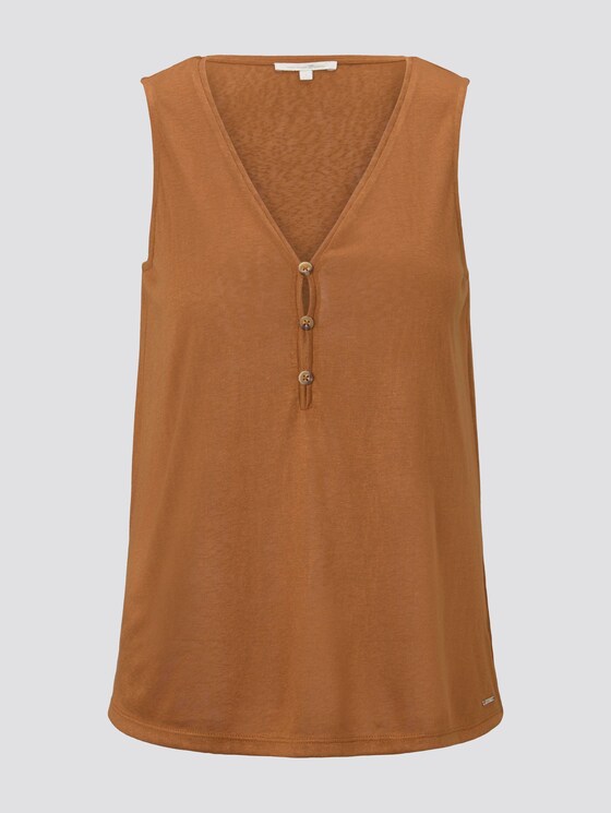 Fließendes Top mit Knöpfen - Frauen - mango brown Fließendes Top mit Knöpfen - Frauen - mango brown - 7 - TOM TAILOR Denim