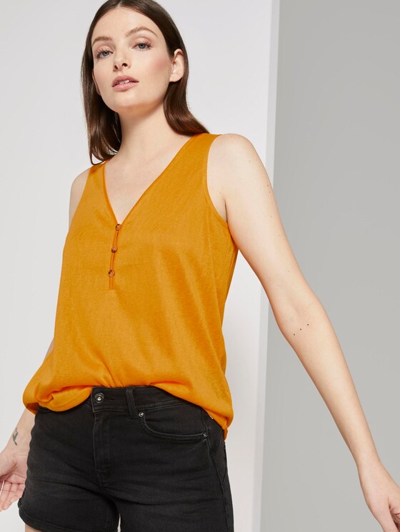 Fließendes Top mit Knöpfen - Frauen - orange yellow Fließendes Top mit Knöpfen - Frauen - orange yellow - 5 - TOM TAILOR Denim