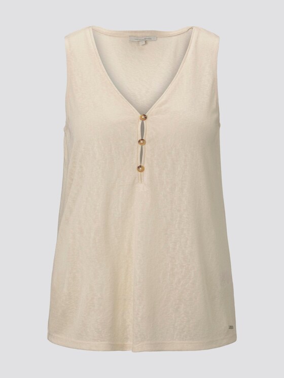 Fließendes Top mit Knöpfen - Frauen - soft creme beige Fließendes Top mit Knöpfen - Frauen - soft creme beige - 7 - TOM TAILOR Denim