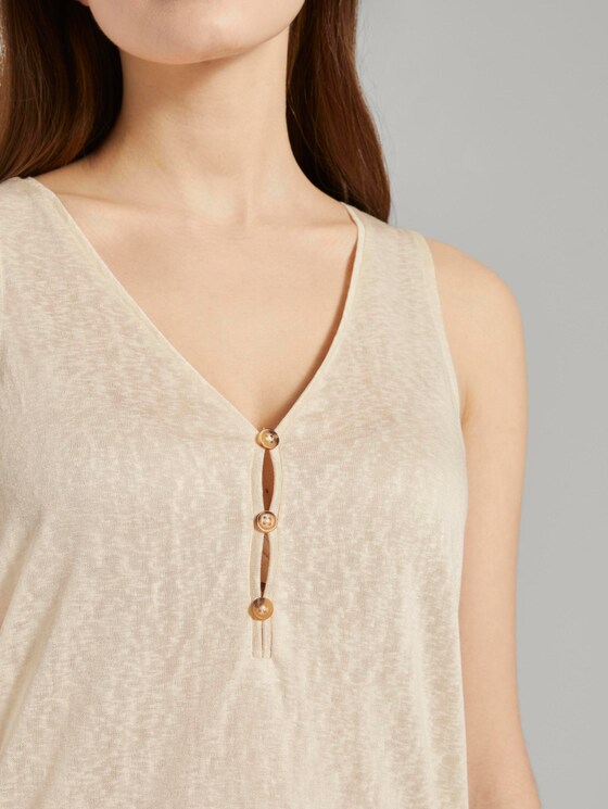 Fließendes Top mit Knöpfen - Frauen - soft creme beige Fließendes Top mit Knöpfen - Frauen - soft creme beige - 9 - TOM TAILOR Denim