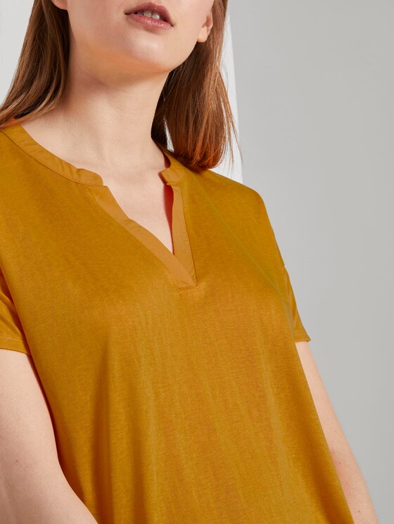 T-Shirt mit Henley-Ausschnitt - Frauen - orange yellow T-Shirt mit Henley-Ausschnitt - Frauen - orange yellow - 9 - TOM TAILOR Denim