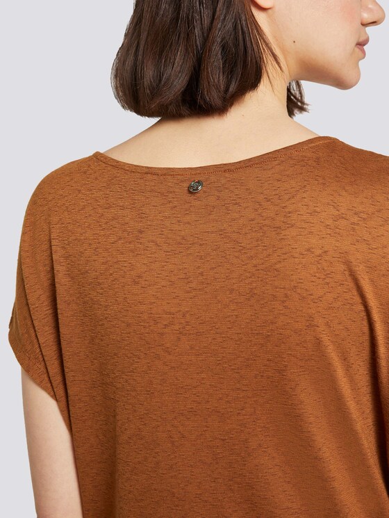 T-Shirt mit Knoten-Detail - Frauen - mango brown T-Shirt mit Knoten-Detail - Frauen - mango brown - 10 - TOM TAILOR Denim