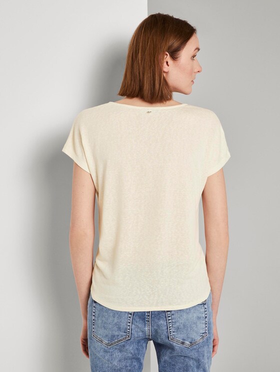 T-Shirt mit Knoten-Detail - Frauen - soft creme beige T-Shirt mit Knoten-Detail - Frauen - soft creme beige - 2 - TOM TAILOR Denim