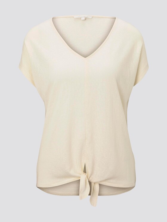 T-Shirt mit Knoten-Detail - Frauen - soft creme beige T-Shirt mit Knoten-Detail - Frauen - soft creme beige - 7 - TOM TAILOR Denim