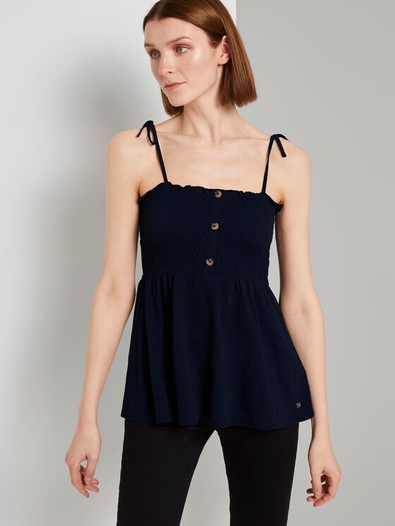 Top mit Raffungen - Frauen - Real Navy Blue Top mit Raffungen - Frauen - Real Navy Blue - 5 - TOM TAILOR Denim