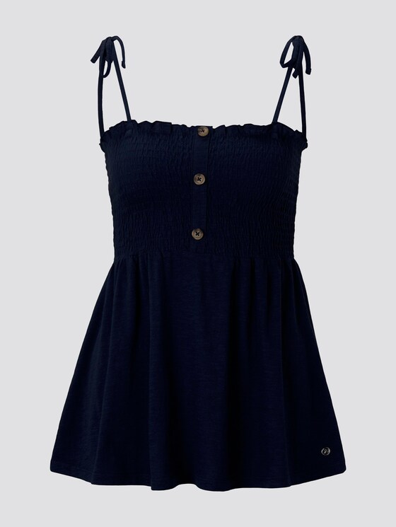 Top mit Raffungen - Frauen - Real Navy Blue Top mit Raffungen - Frauen - Real Navy Blue - 7 - TOM TAILOR Denim