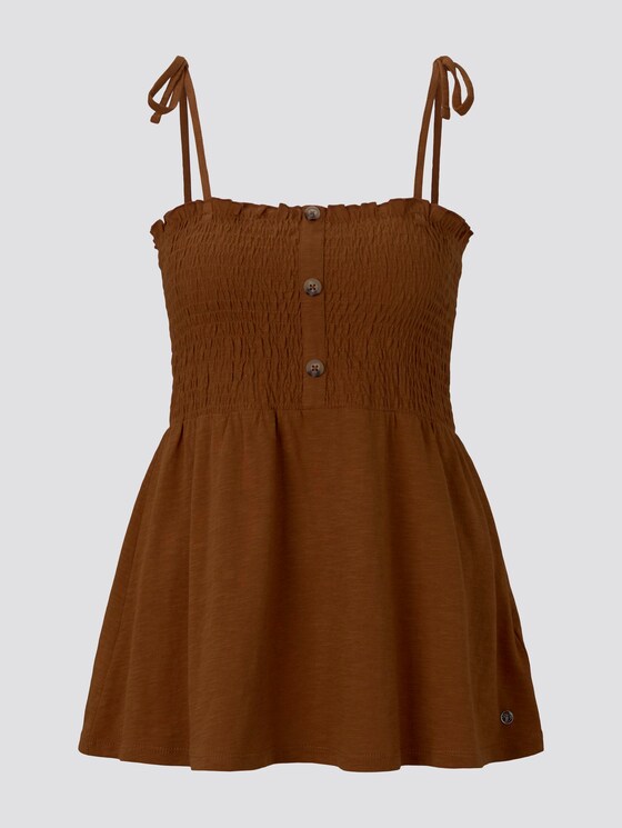 Top mit Raffungen - Frauen - mango brown Top mit Raffungen - Frauen - mango brown - 7 - TOM TAILOR Denim