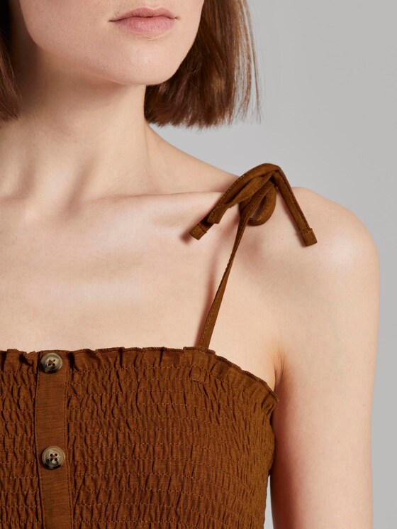 Top mit Raffungen - Frauen - mango brown Top mit Raffungen - Frauen - mango brown - 9 - TOM TAILOR Denim