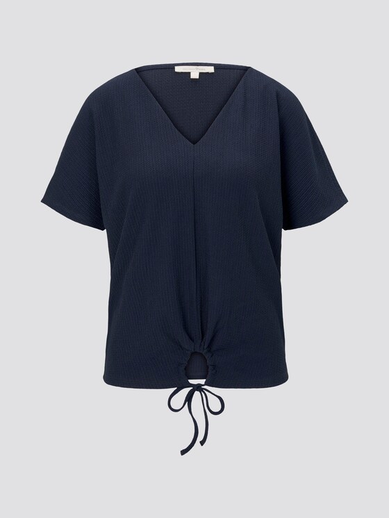 Relaxed T-shirt with bow details - Women - Real Navy Blue Relaxed T-shirt with bow details - Women - Real Navy Blue - 7 - TOM TAILOR Denim