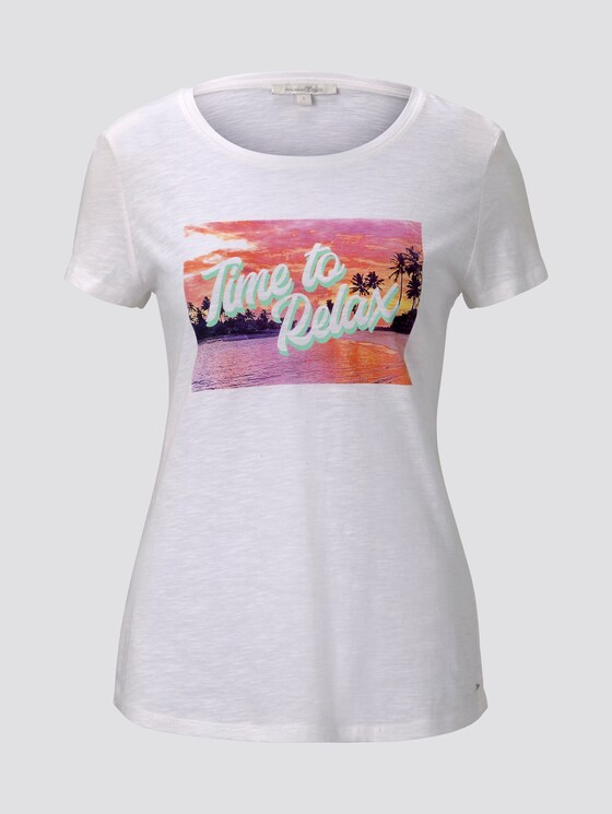 T-Shirt mit platziertem Print - Frauen - Off White T-Shirt mit platziertem Print - Frauen - Off White - 7 - TOM TAILOR Denim