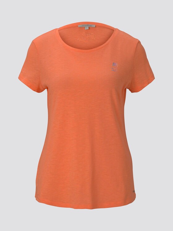 T-Shirt mit platziertem Print - Frauen - dark papaya neon orange T-Shirt mit platziertem Print - Frauen - dark papaya neon orange - 7 - TOM TAILOR Denim