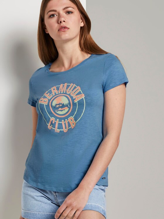 T-Shirt mit platziertem Print - Frauen - fresh mid blue T-Shirt mit platziertem Print - Frauen - fresh mid blue - 5 - TOM TAILOR Denim