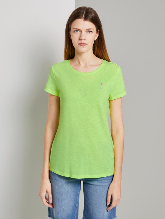 T-shirt with a placed print - Women - light neon yellow T-shirt with a placed print - Women - light neon yellow - 1 - TOM TAILOR Denim